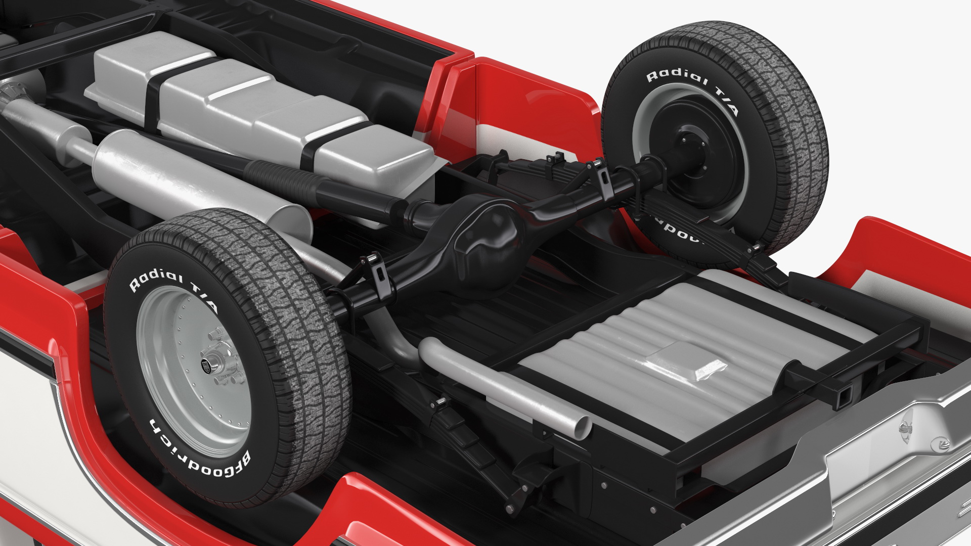 3D model Ford F Series 1980 Pickup Red Simple Interior