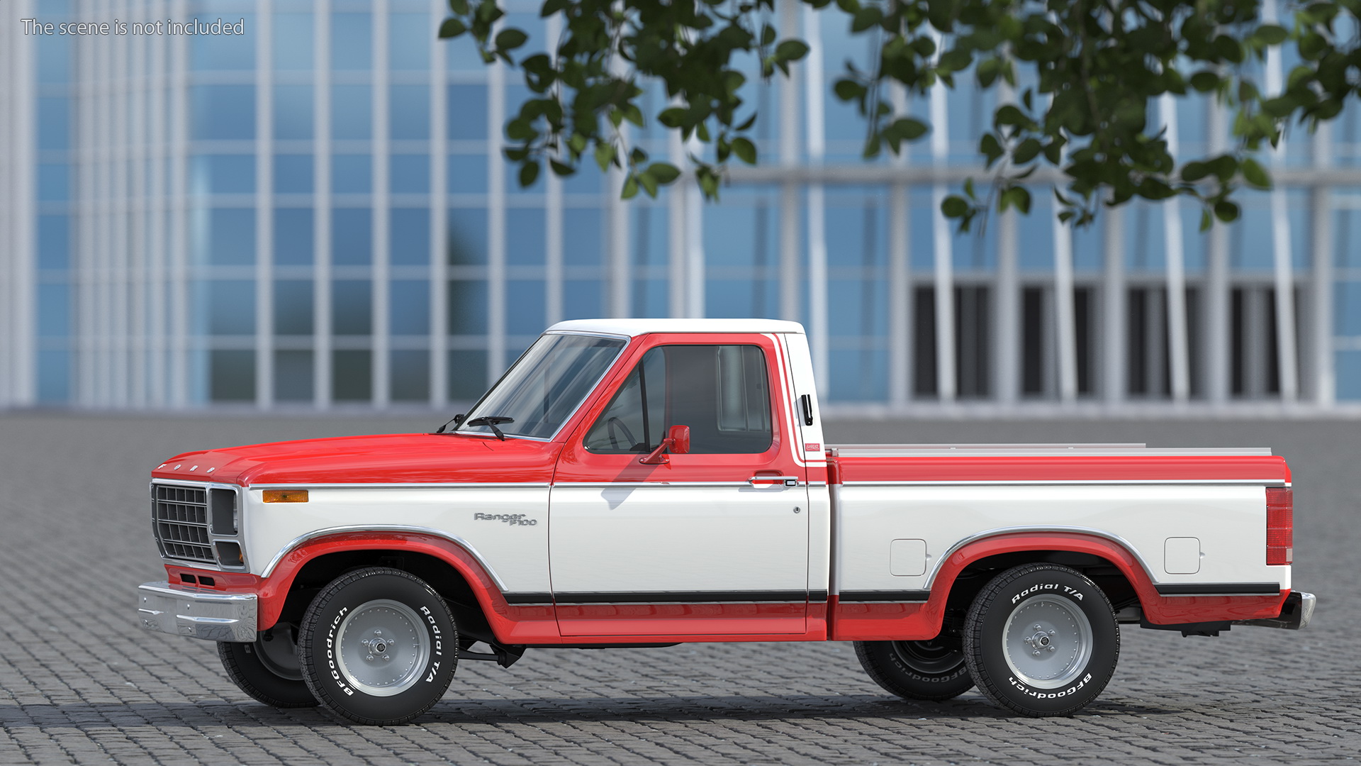 3D model Ford F Series 1980 Pickup Red Simple Interior