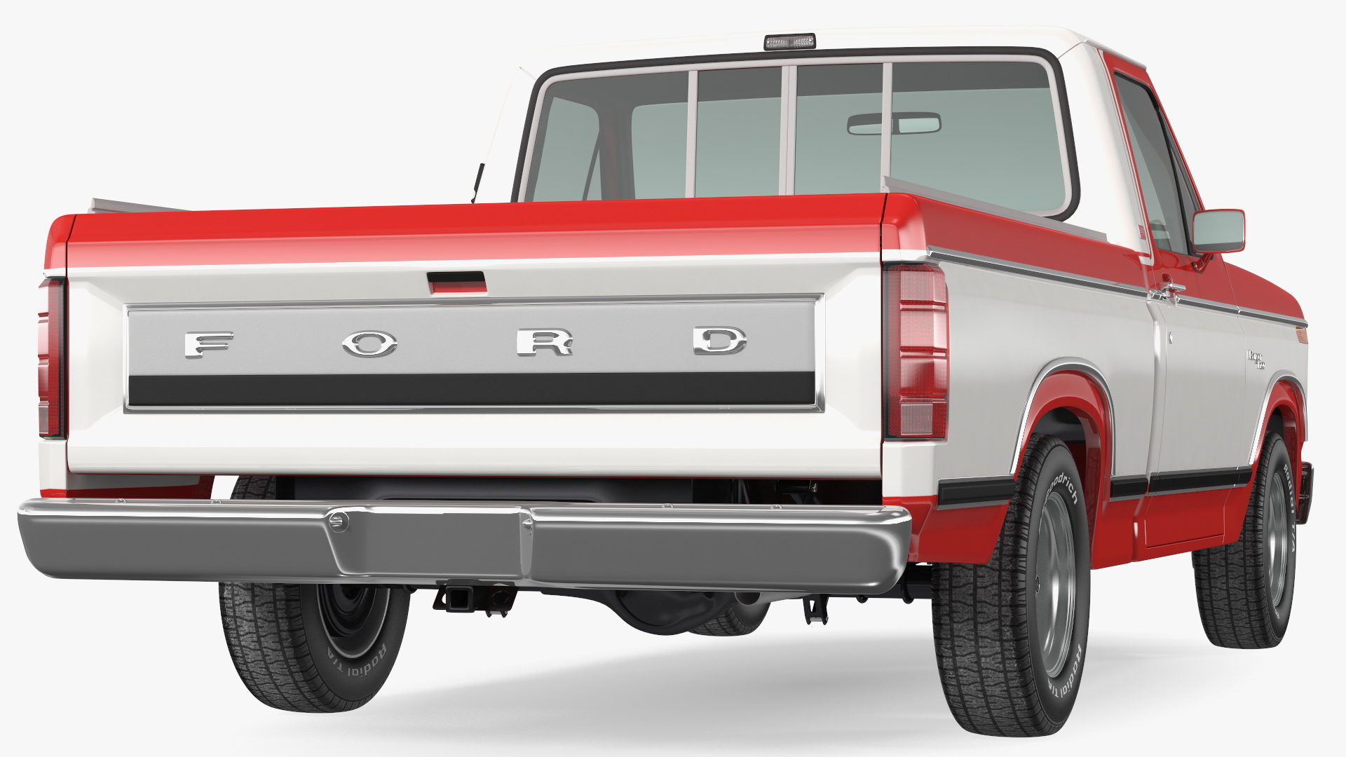 3D model Ford F Series 1980 Pickup Red Simple Interior