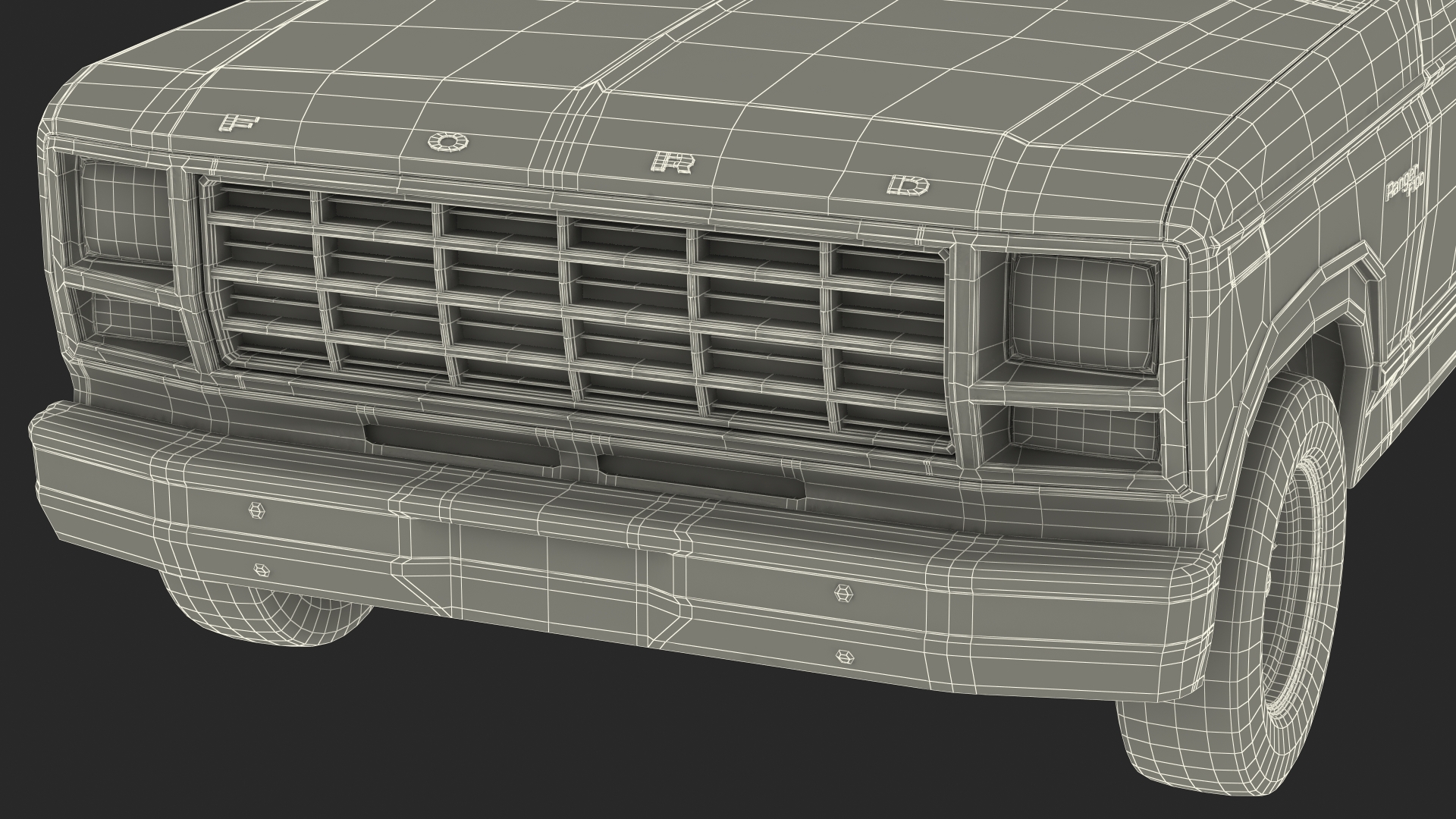 3D model Ford F Series 1980 Pickup Red Simple Interior