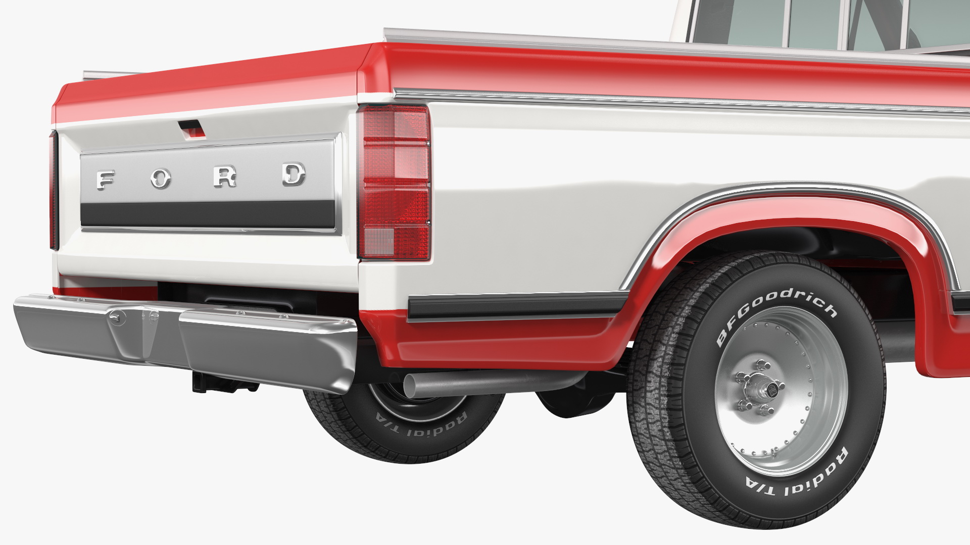 3D model Ford F Series 1980 Pickup Red Simple Interior