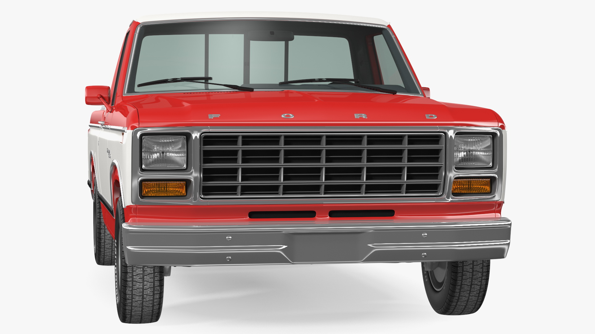 3D model Ford F Series 1980 Pickup Red Simple Interior
