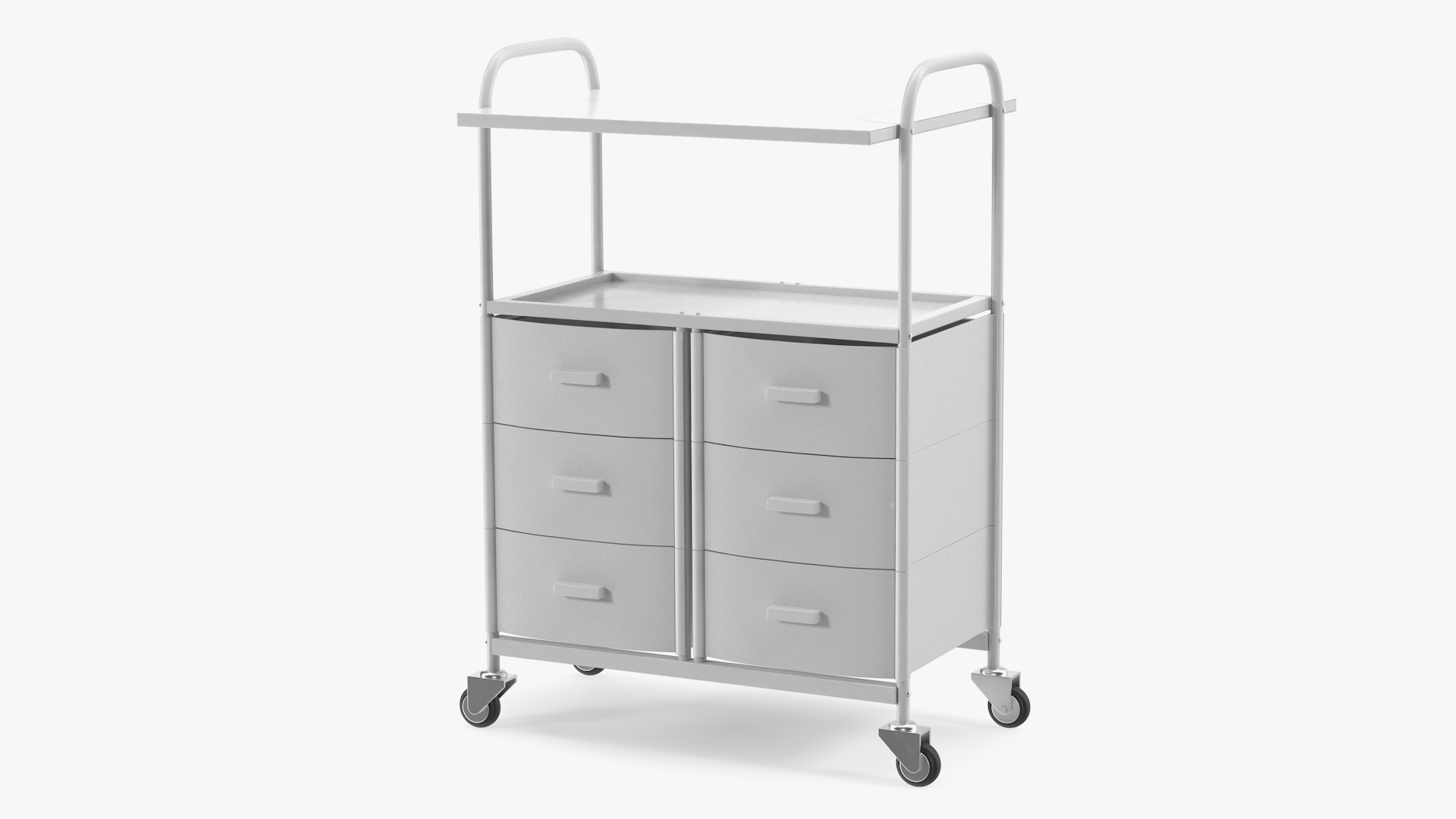 3D model Doctors Office Cart on Wheels White