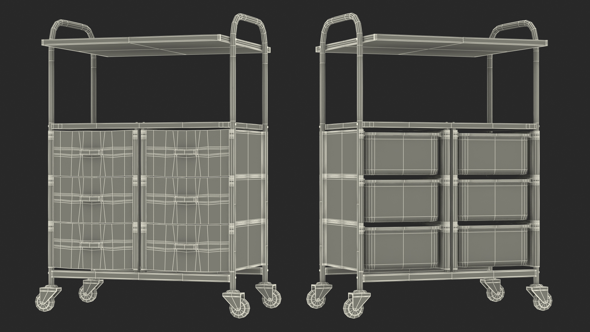 3D model Doctors Office Cart on Wheels White