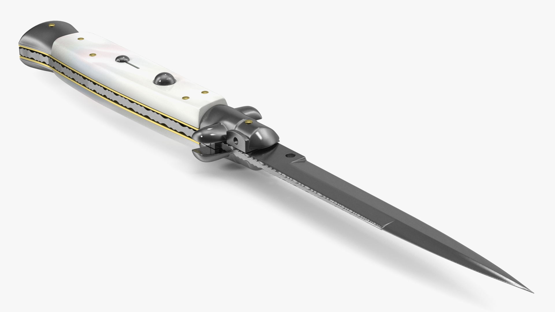 3D model Push Button Switchblade Stiletto Pearl Handle