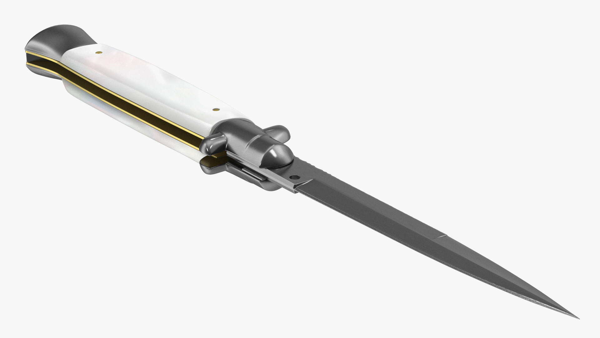 3D model Push Button Switchblade Stiletto Pearl Handle
