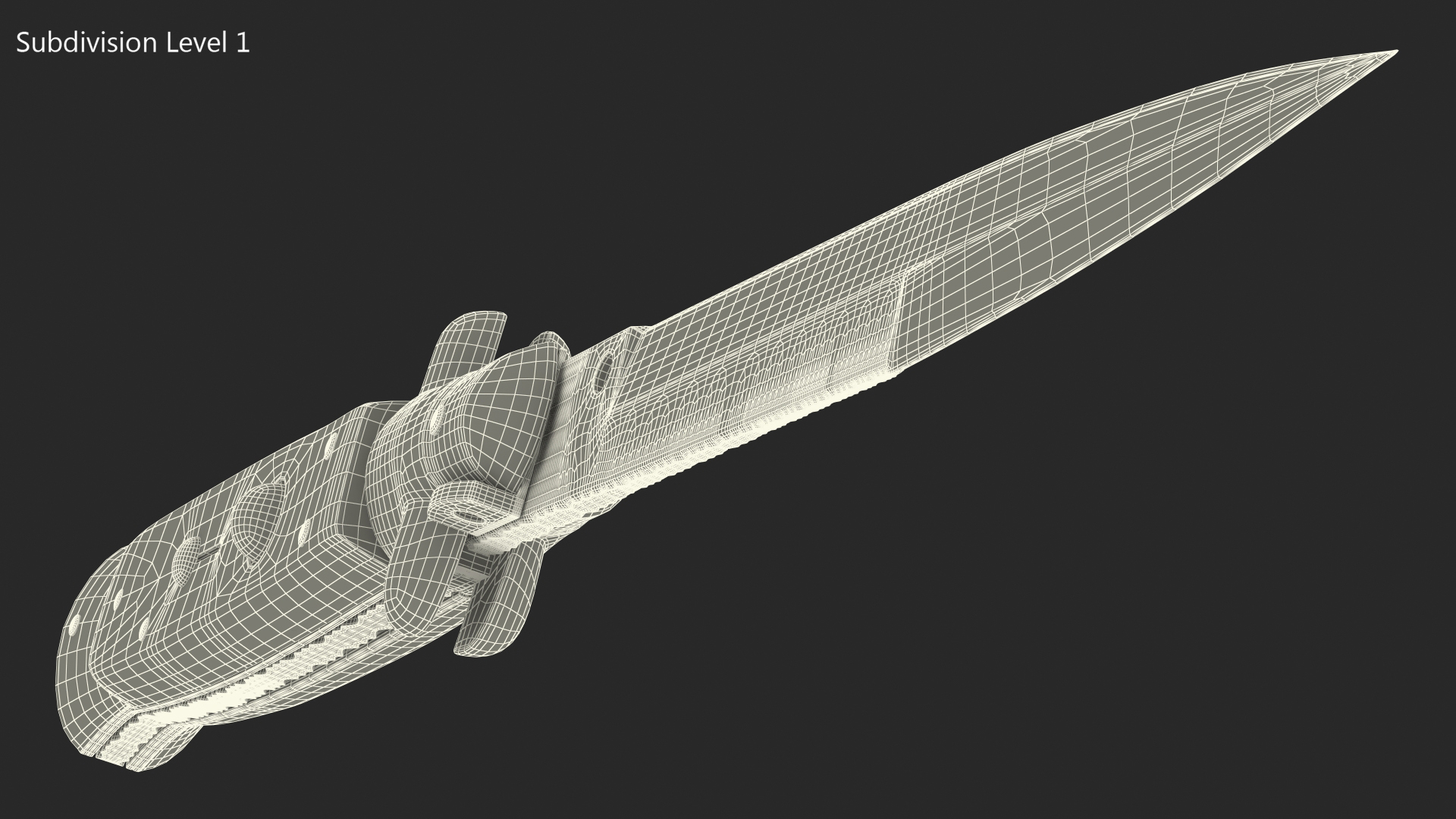 3D model Push Button Switchblade Stiletto Pearl Handle