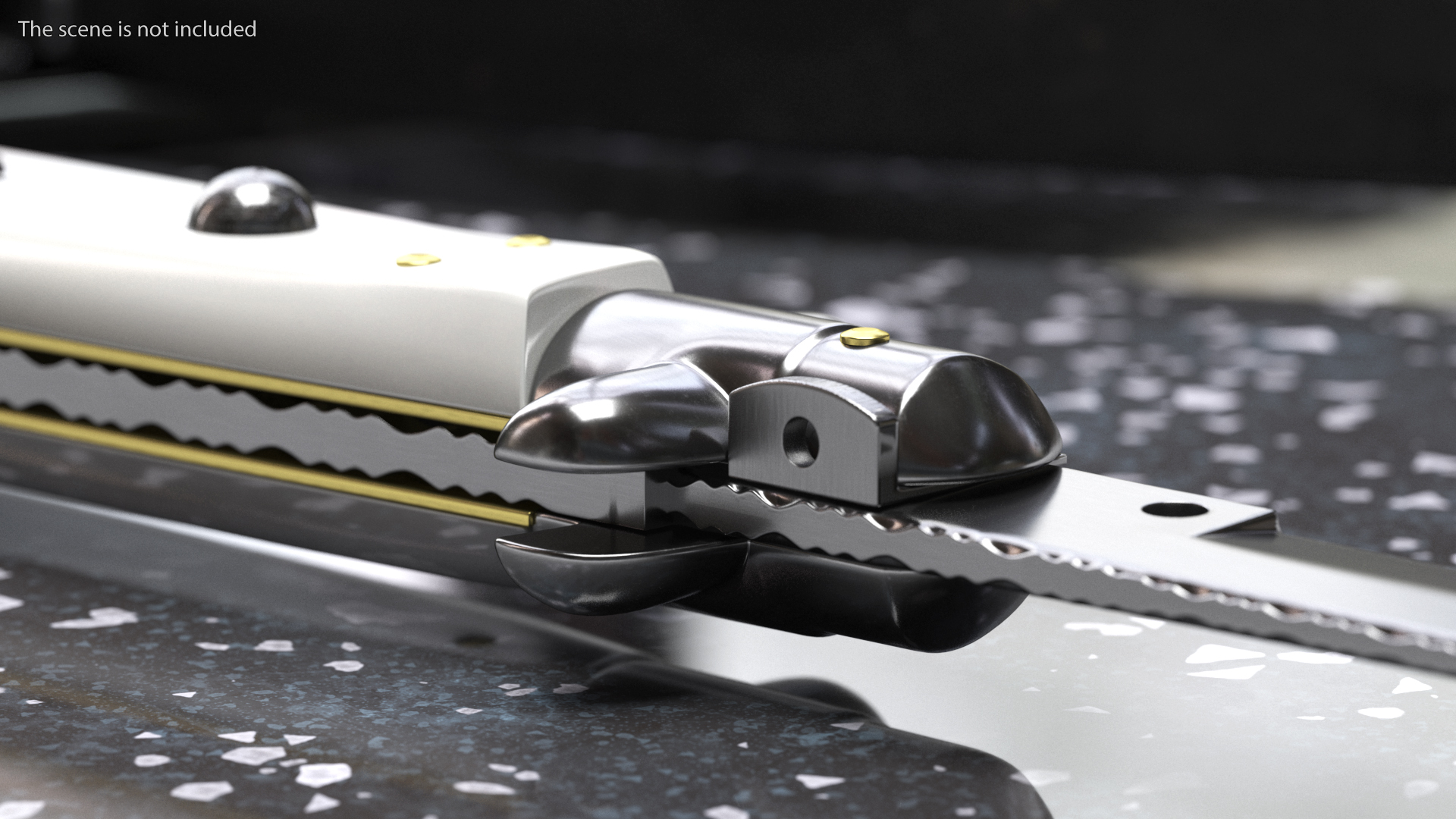 3D model Push Button Switchblade Stiletto Pearl Handle