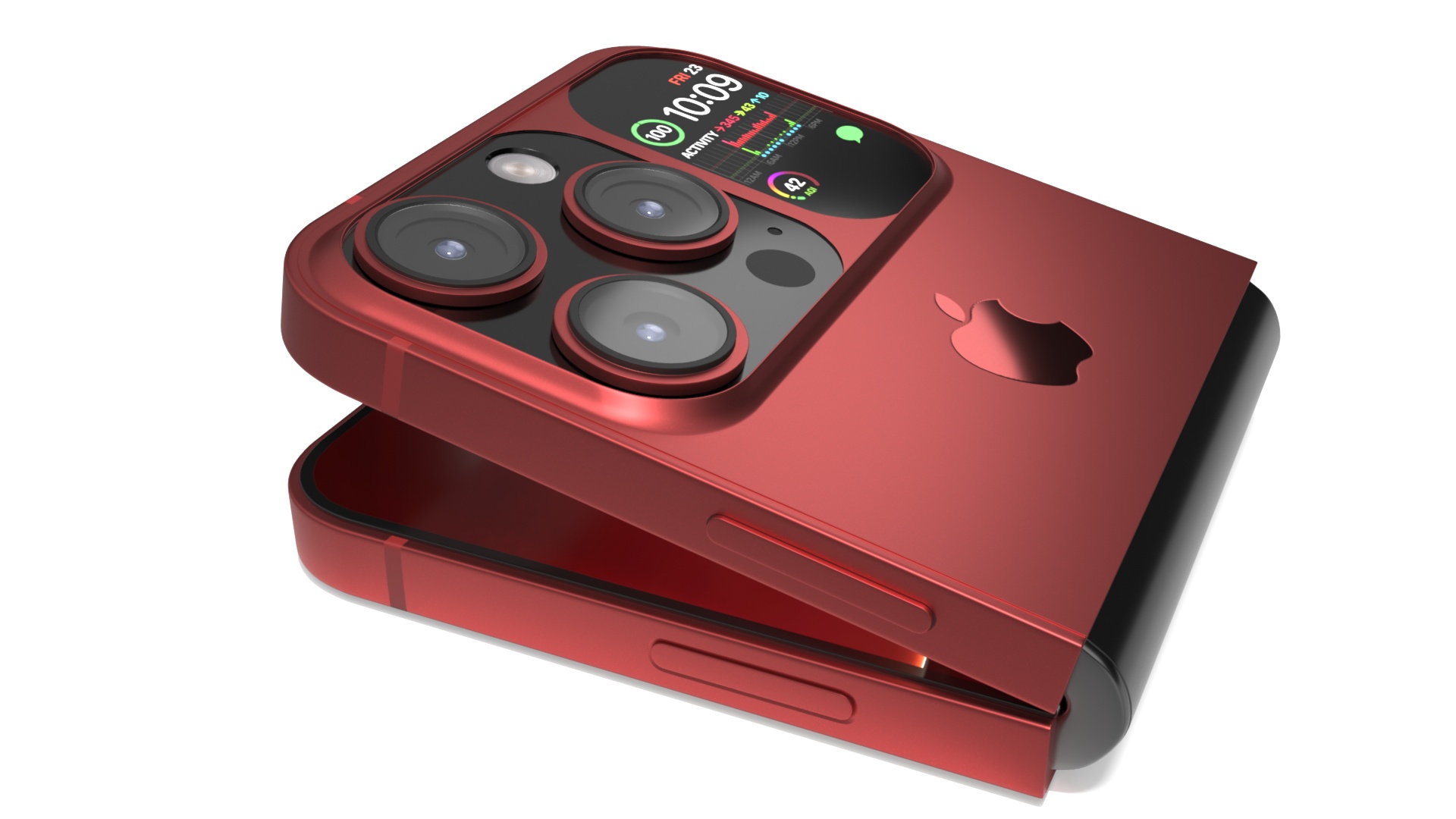 3D model iPhone Flip Crimson Red Rigged