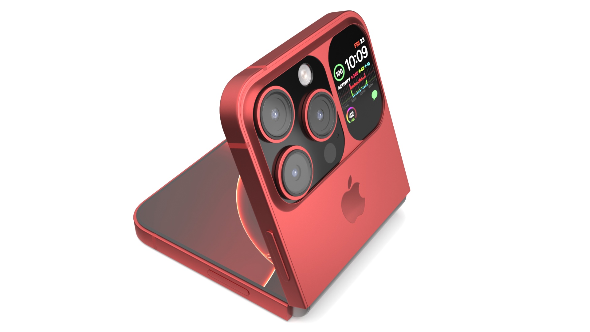 3D model iPhone Flip Crimson Red Rigged