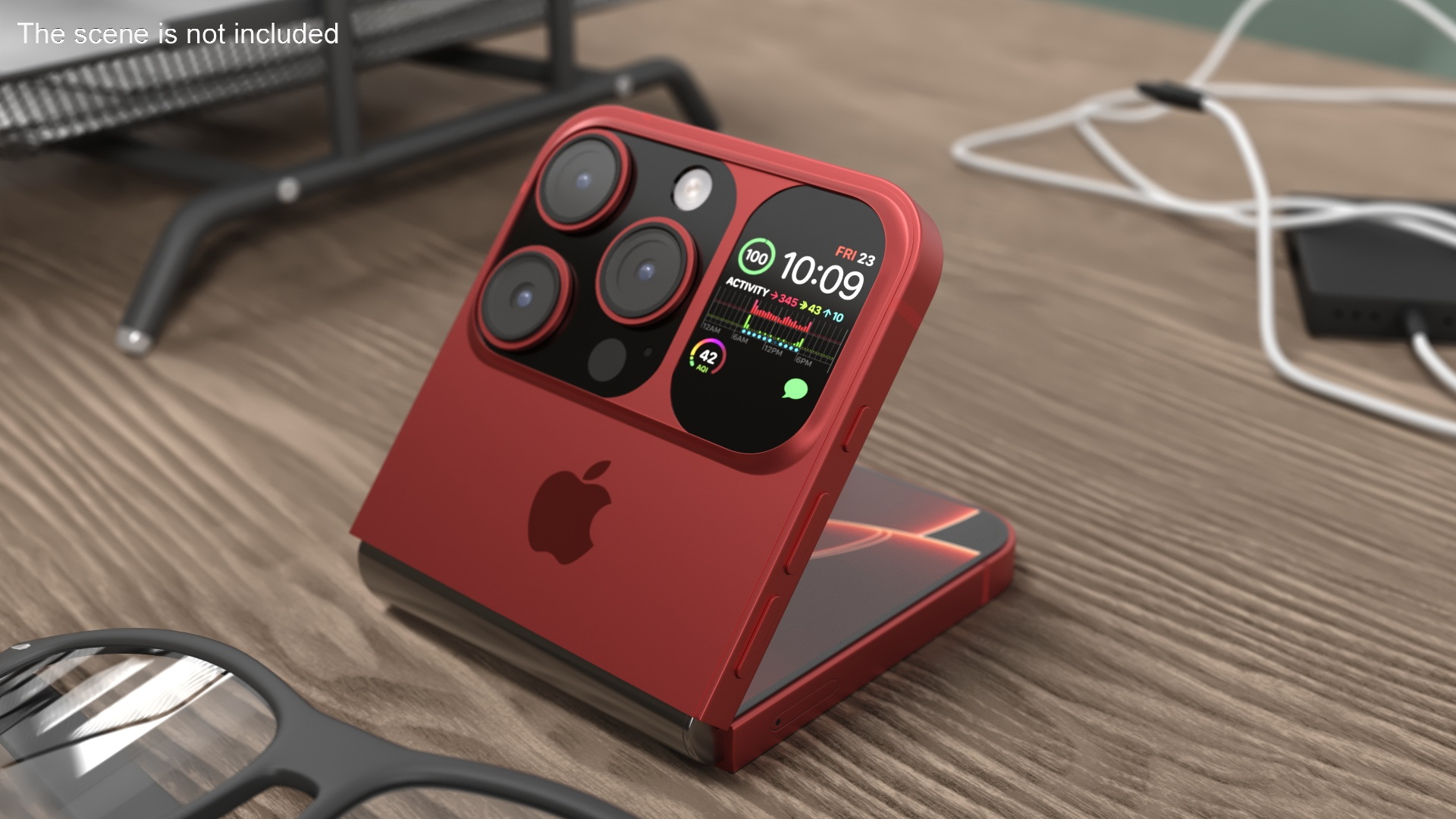 3D model iPhone Flip Crimson Red Rigged