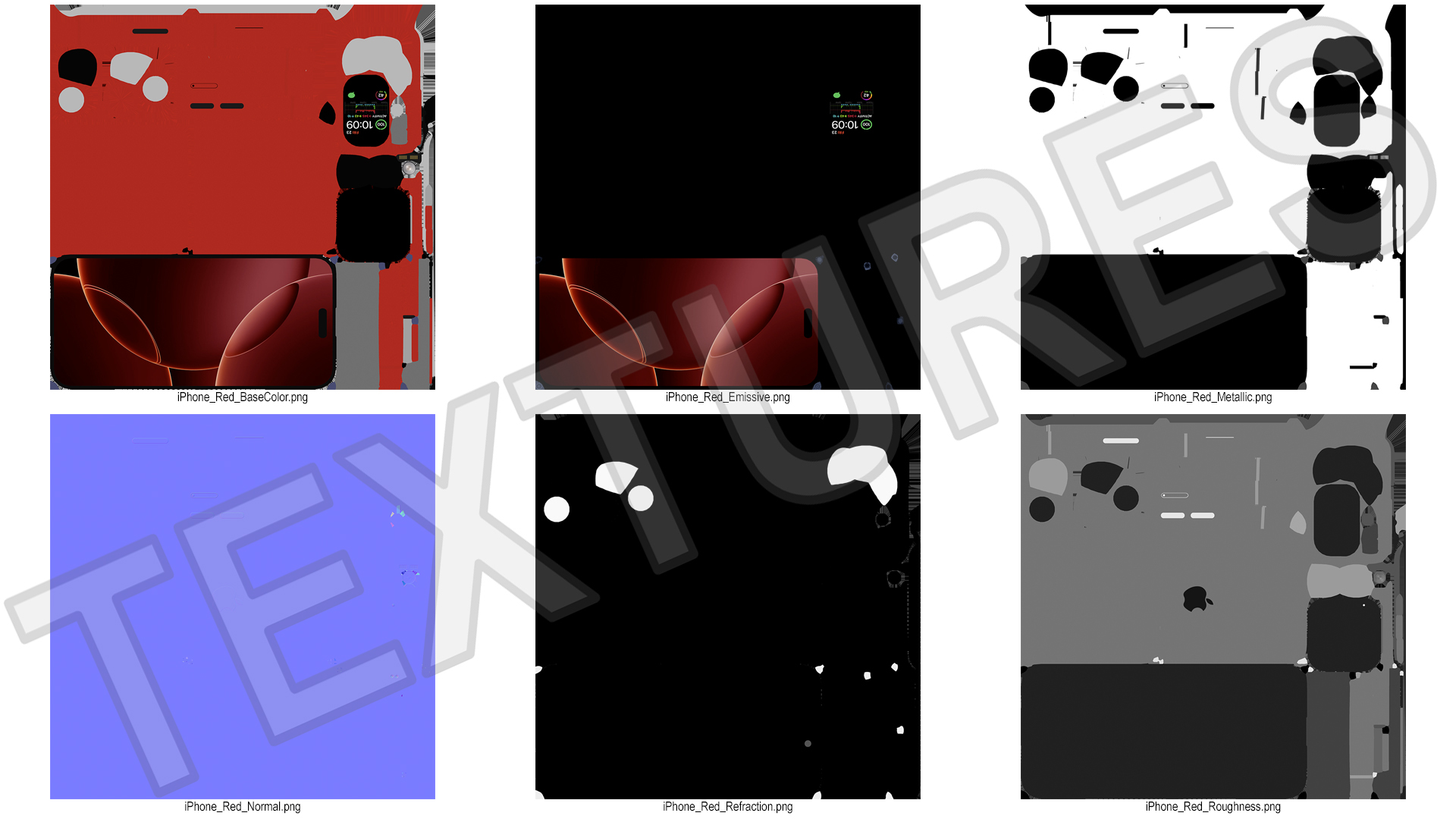 3D model iPhone Flip Crimson Red Rigged