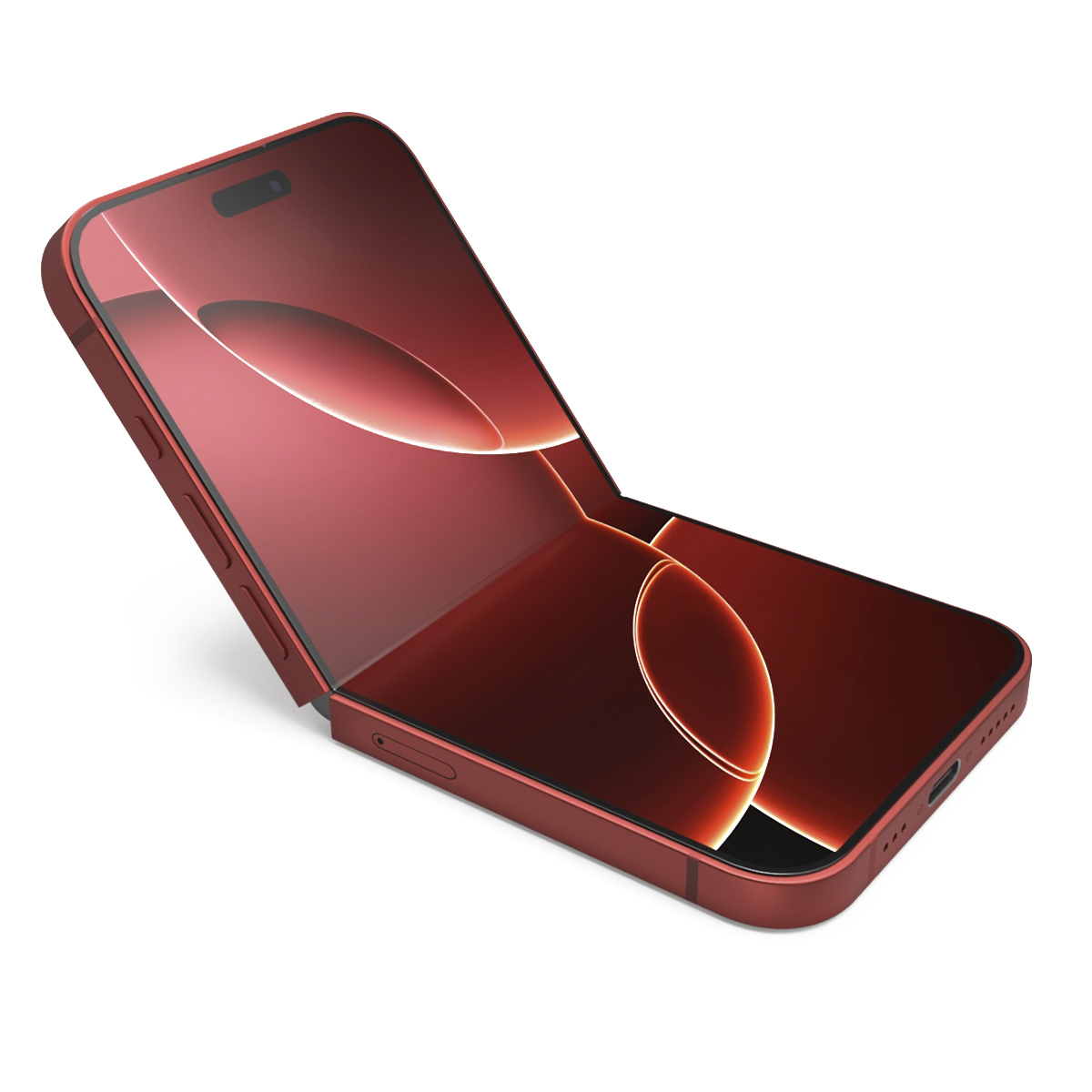 3D model iPhone Flip Crimson Red Rigged