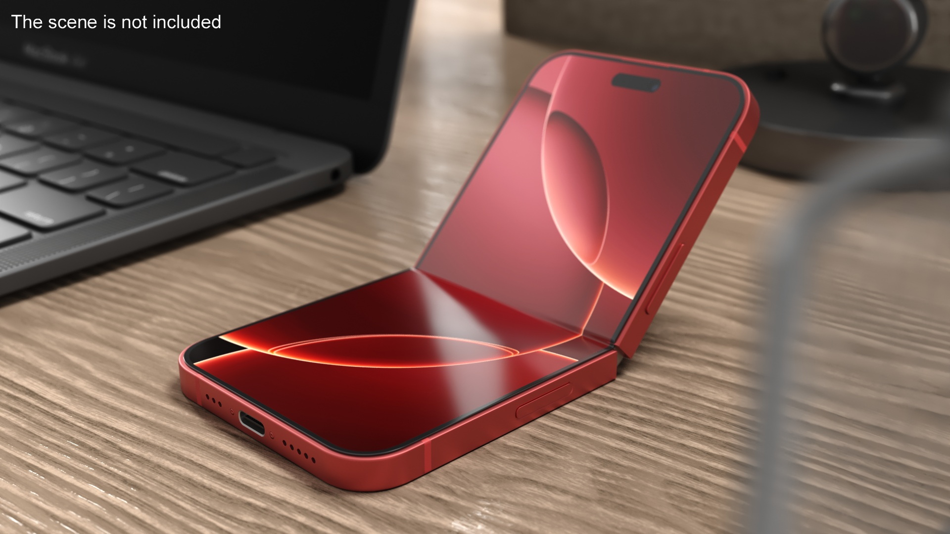 3D model iPhone Flip Crimson Red Rigged