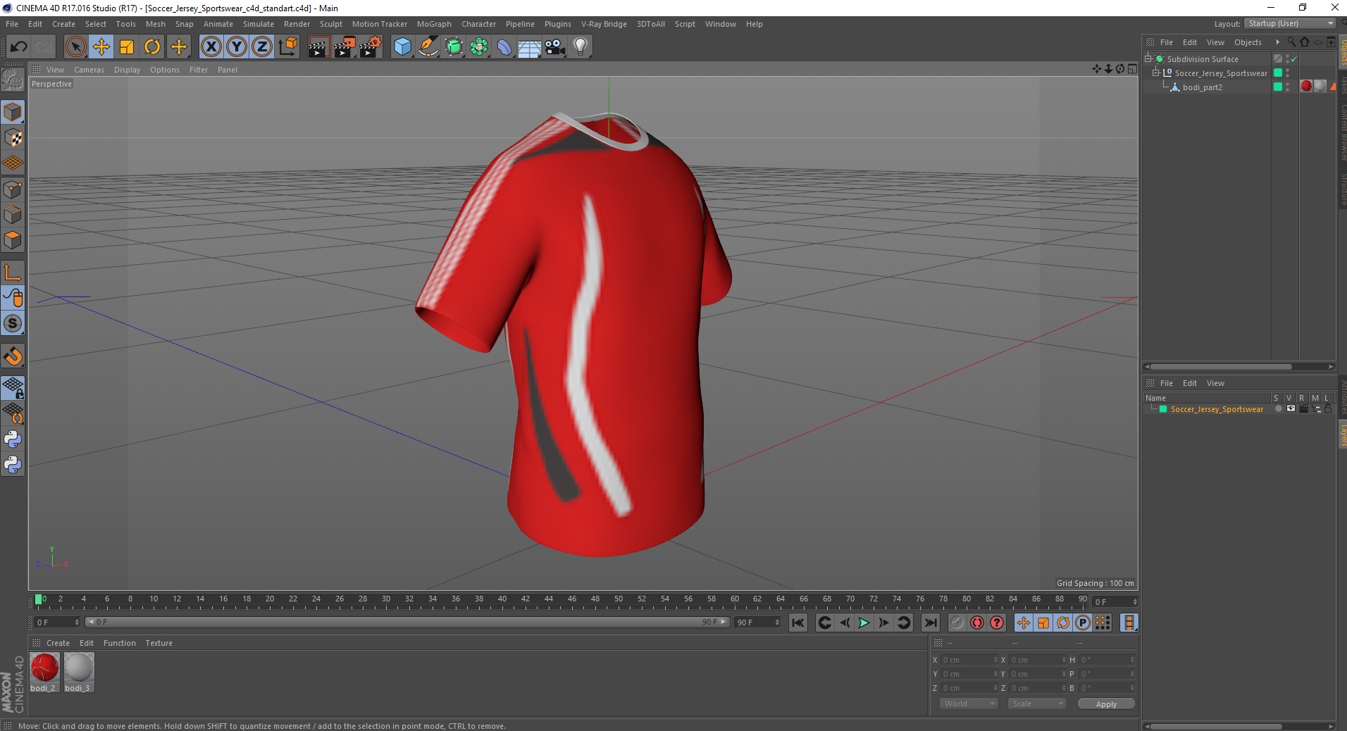 Soccer Jersey Sportswear 3D model
