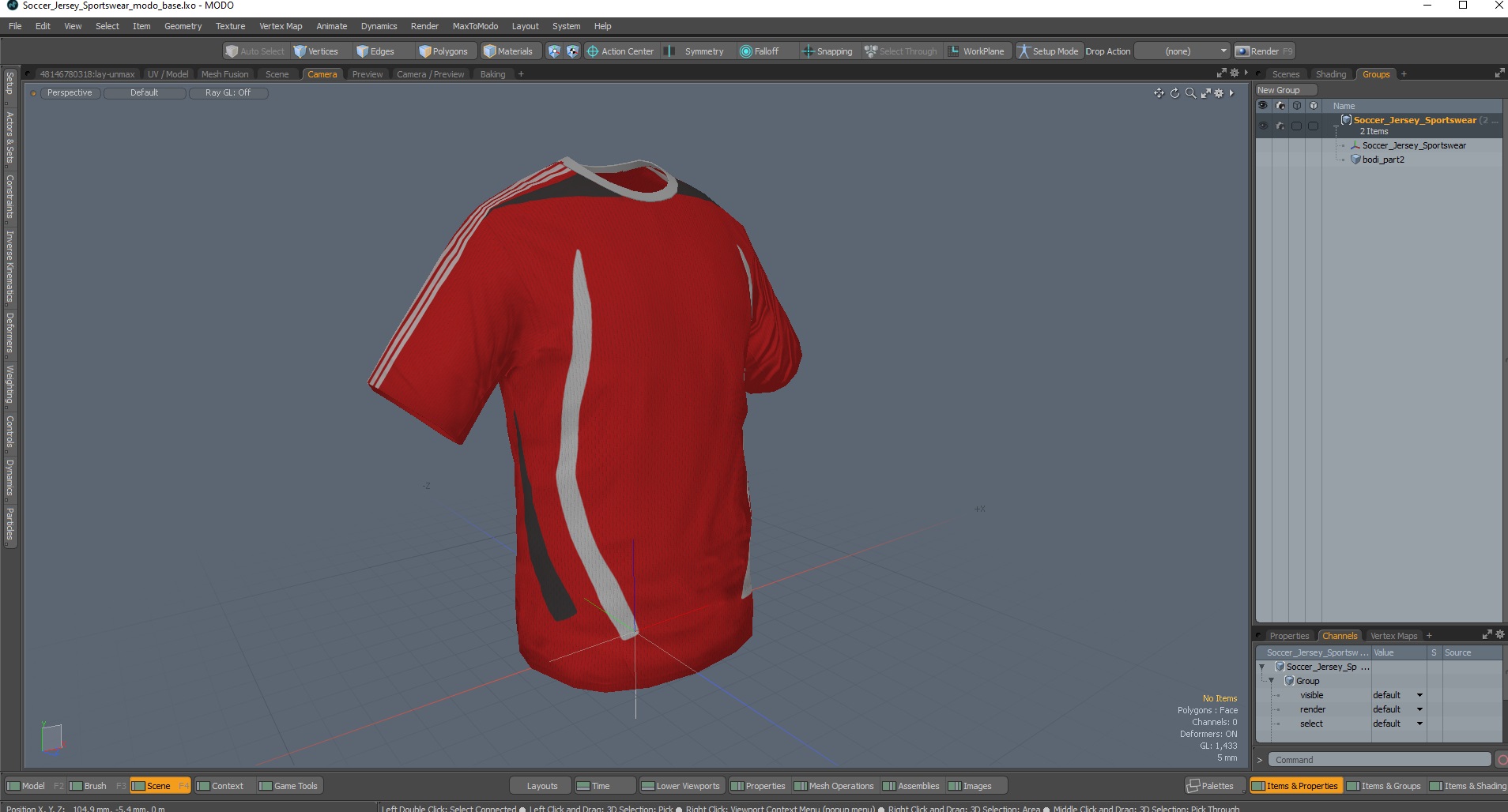 Soccer Jersey Sportswear 3D model