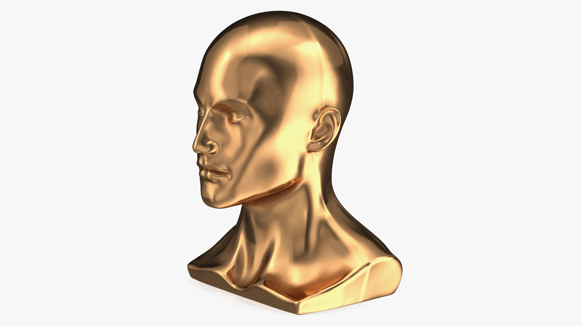 3D Male Mannequin Head Golden