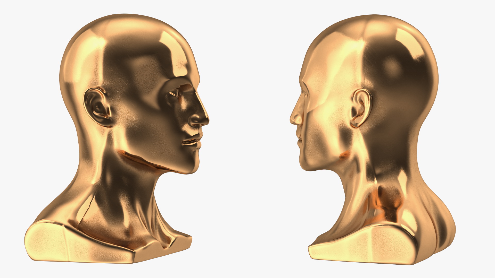3D Male Mannequin Head Golden