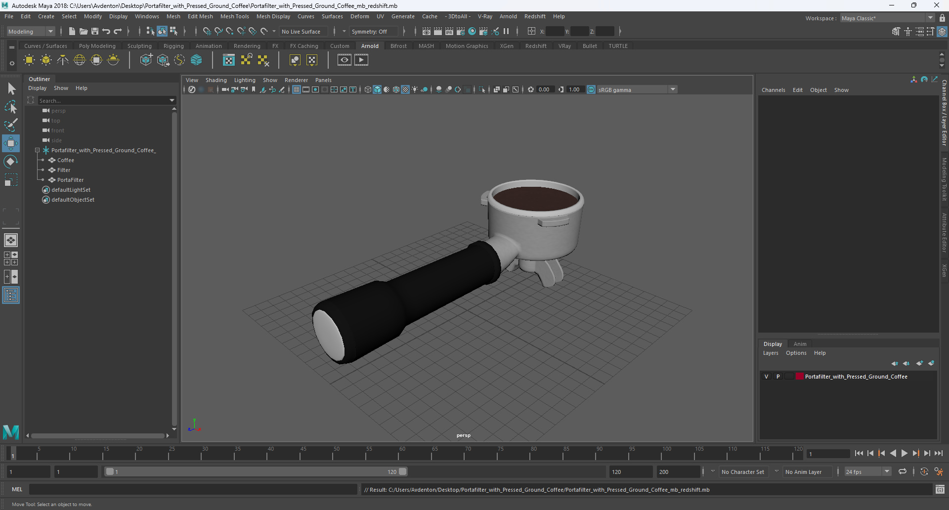 3D Portafilter with Pressed Ground Coffee model