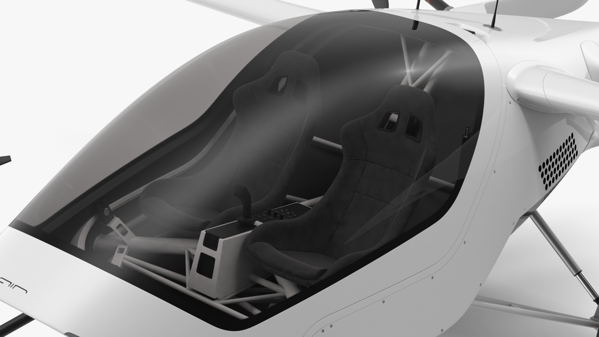 3D eVTOL Air One Two Seater Aeroplane Rigged