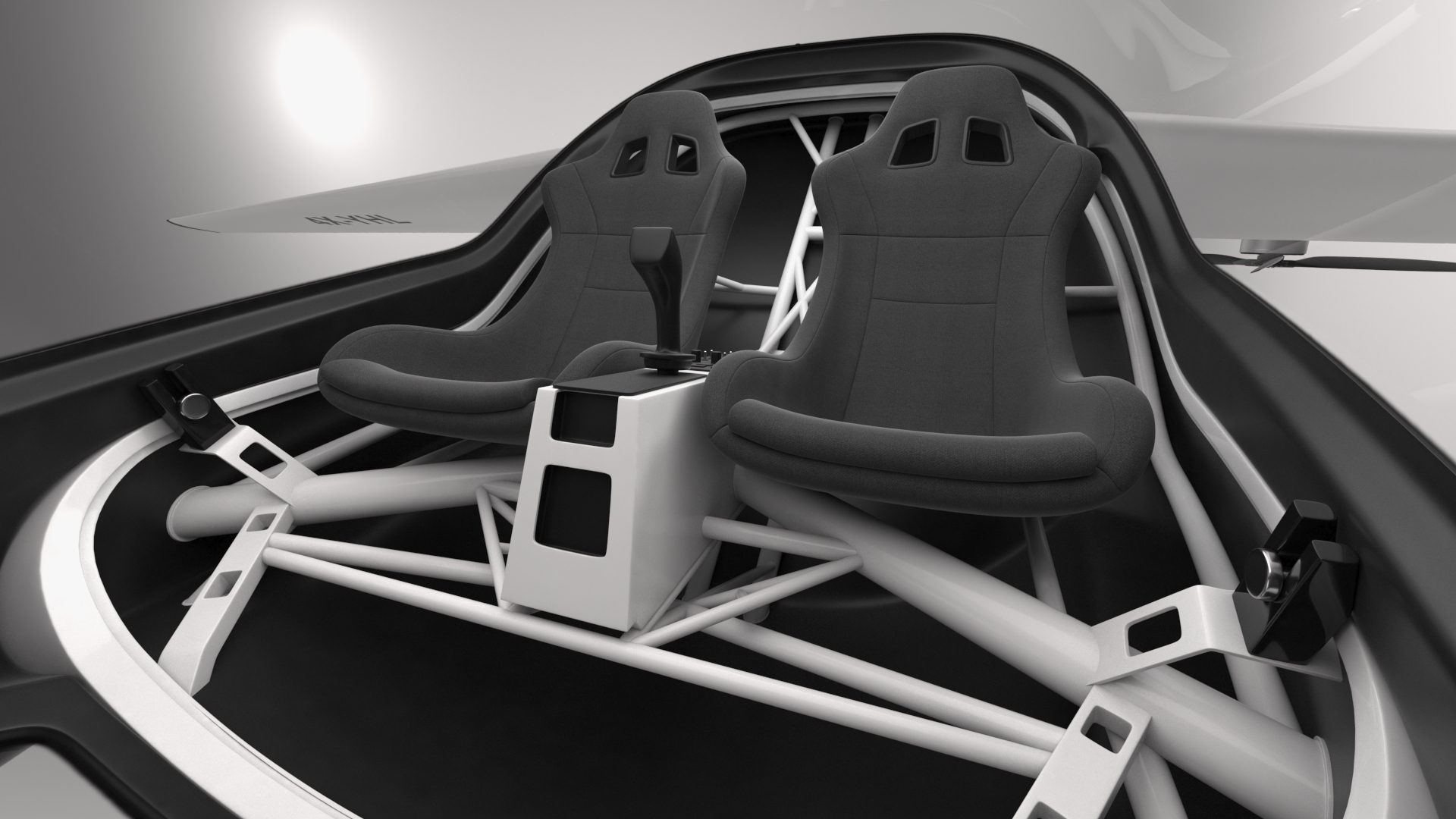 3D eVTOL Air One Two Seater Aeroplane Rigged