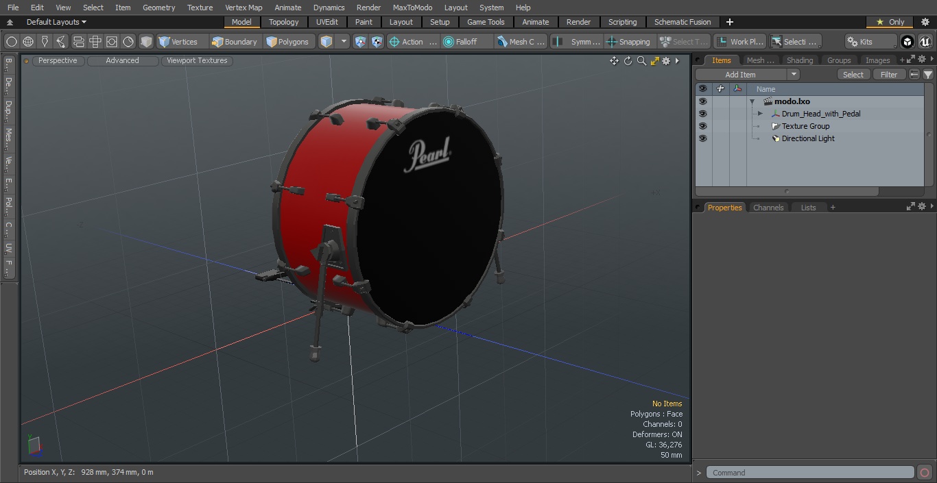 3D model Drum Head with Pedal
