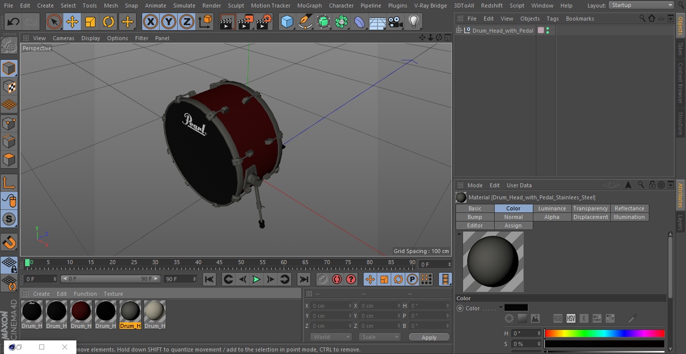 3D model Drum Head with Pedal