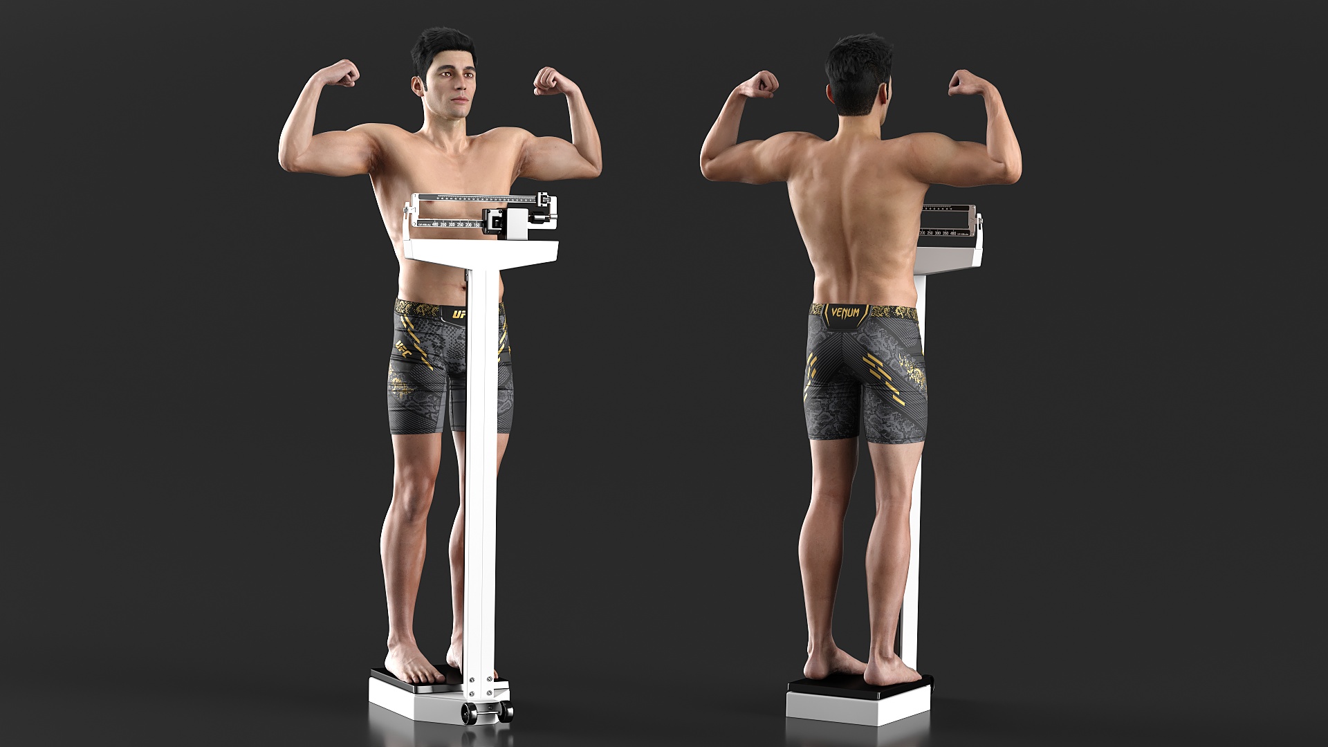 3D UFC MMA Fighter on Scale Fur model