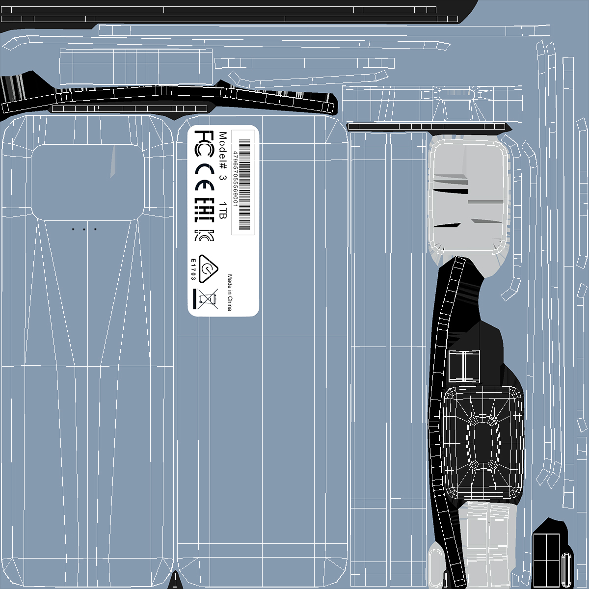 3D model SSD Drive Fingerprint Scanner Protection