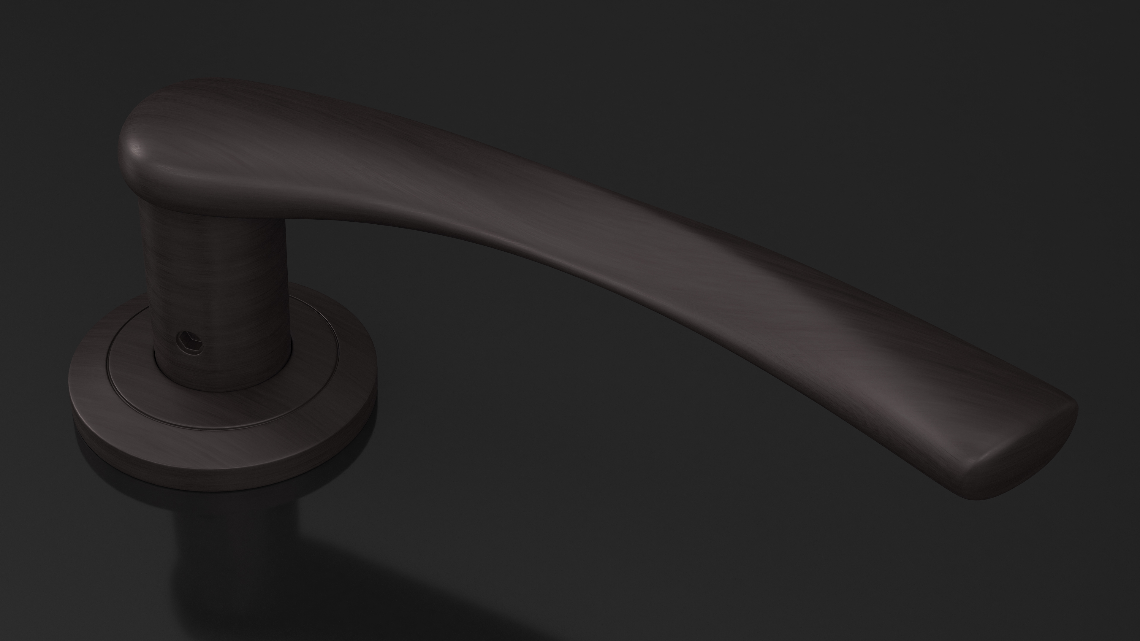 3D Dark Bronze Arc Door Handles model