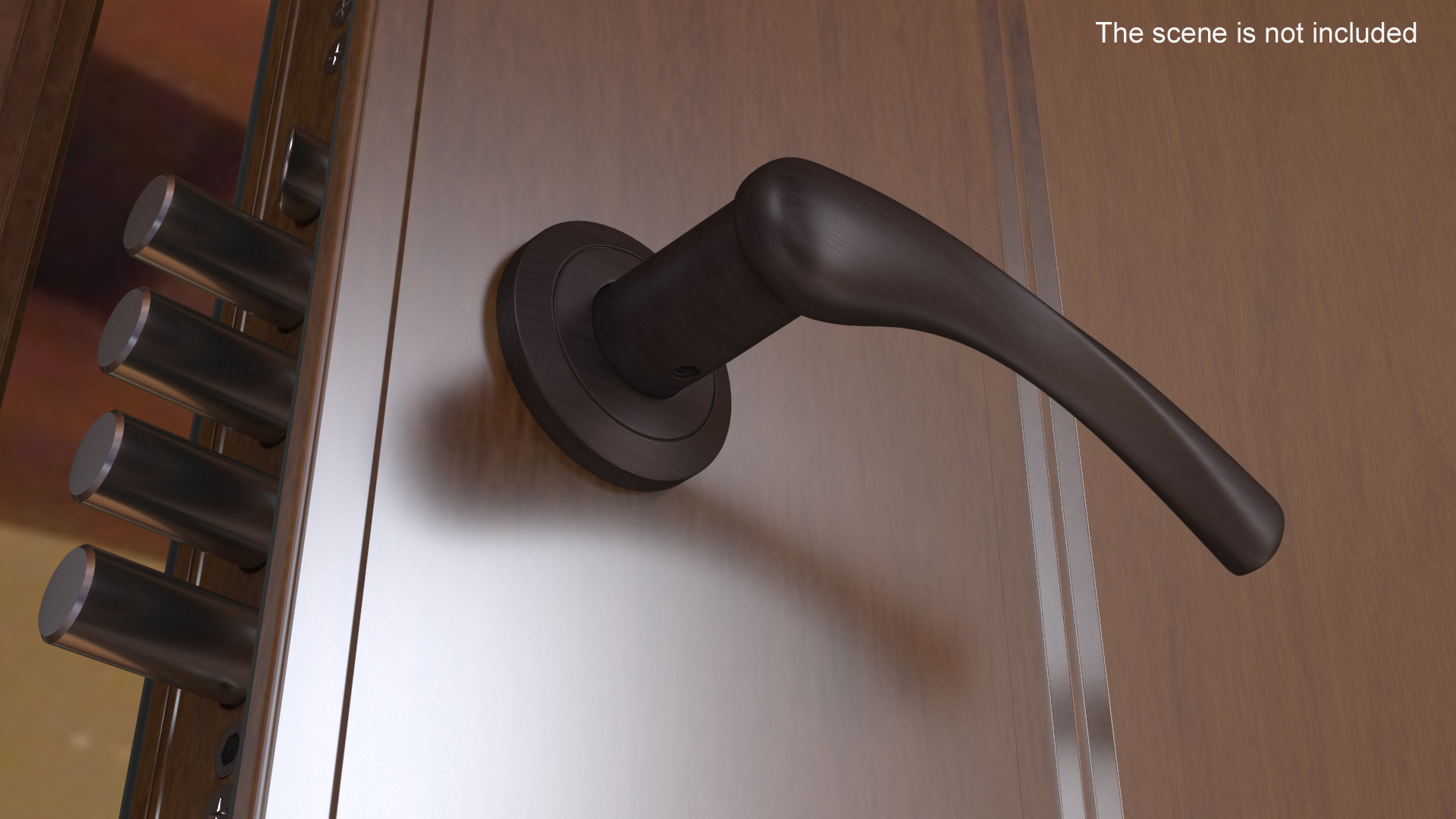 3D Dark Bronze Arc Door Handles model