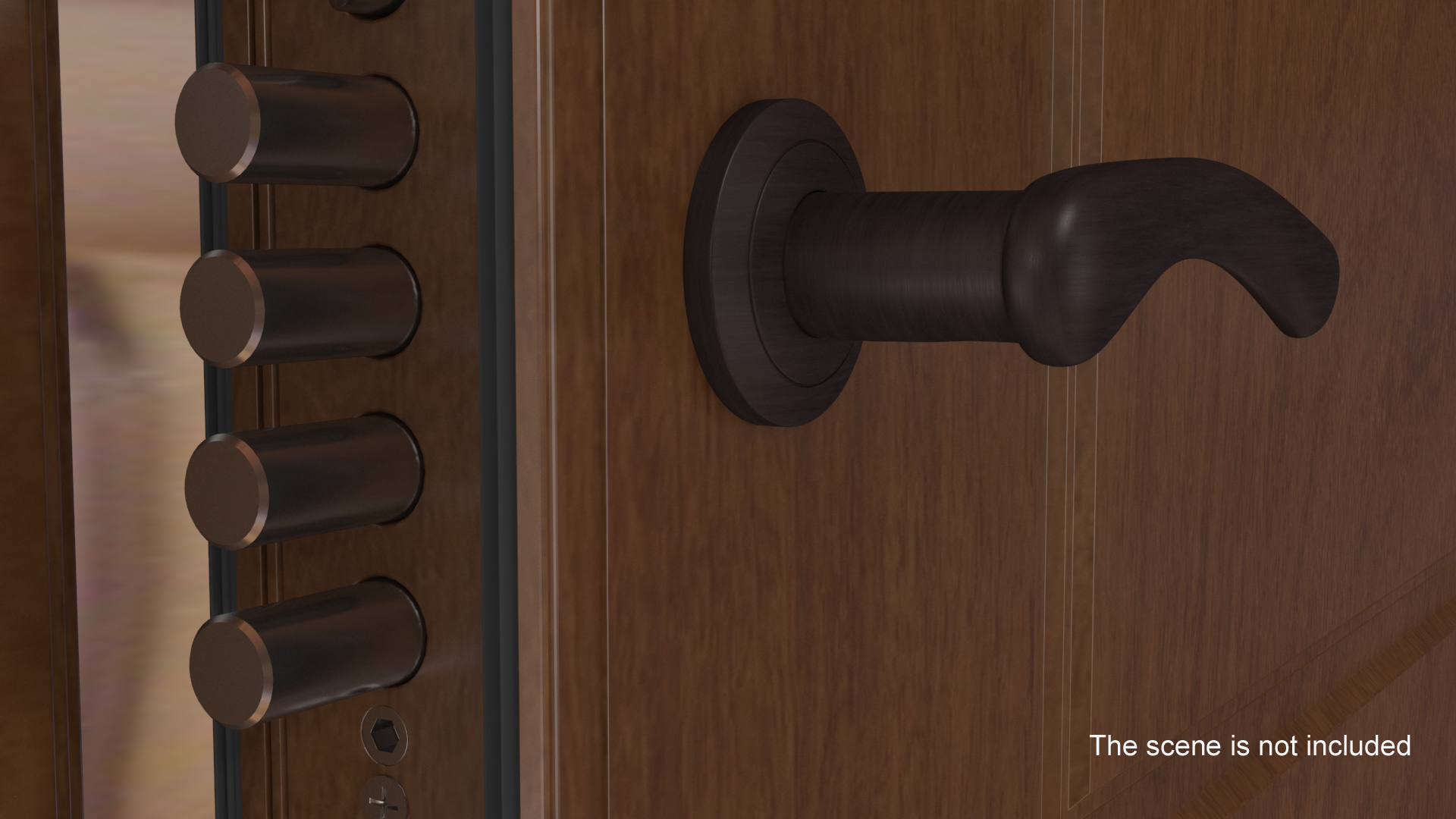 3D Dark Bronze Arc Door Handles model