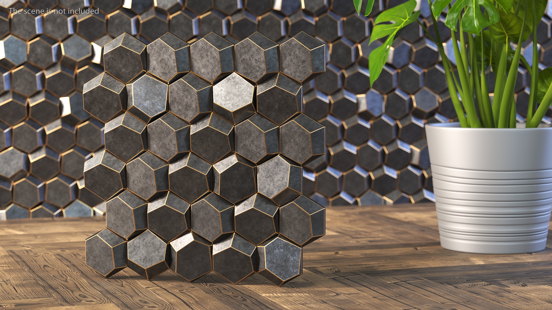 3D Wall Panel Octagon Metal 3D