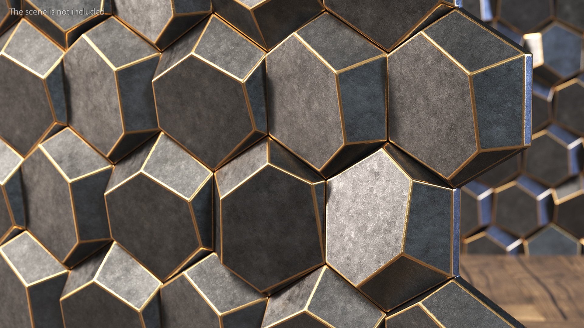 3D Wall Panel Octagon Metal 3D