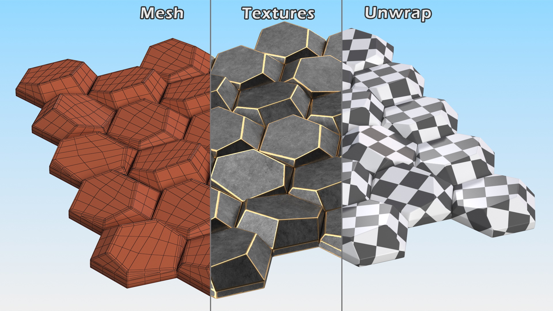 3D Wall Panel Octagon Metal 3D