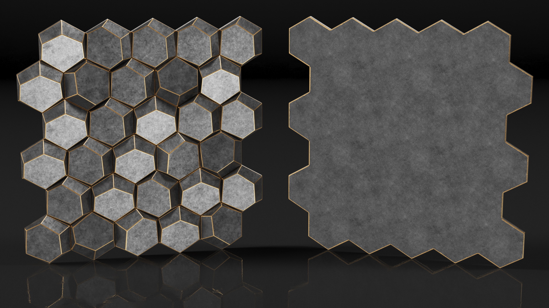 3D Wall Panel Octagon Metal 3D