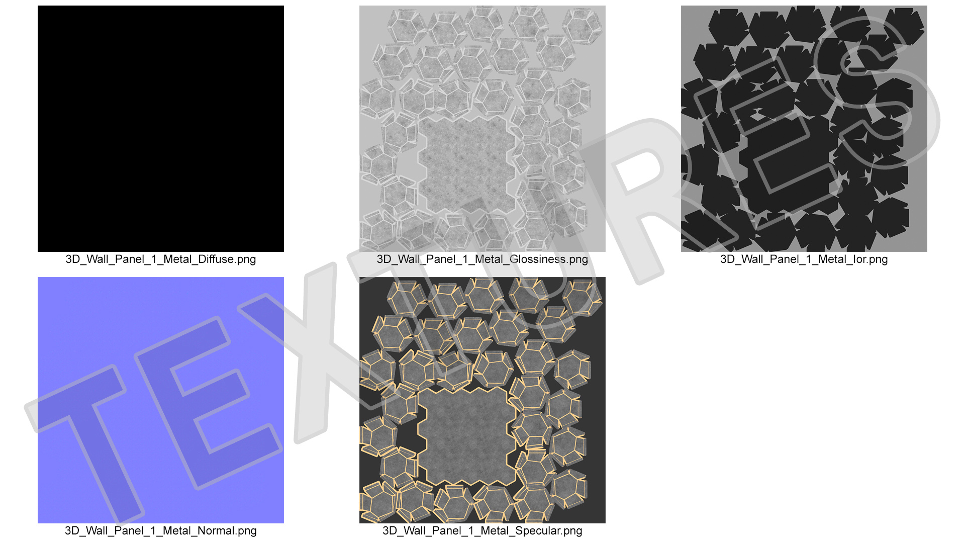 3D Wall Panel Octagon Metal 3D