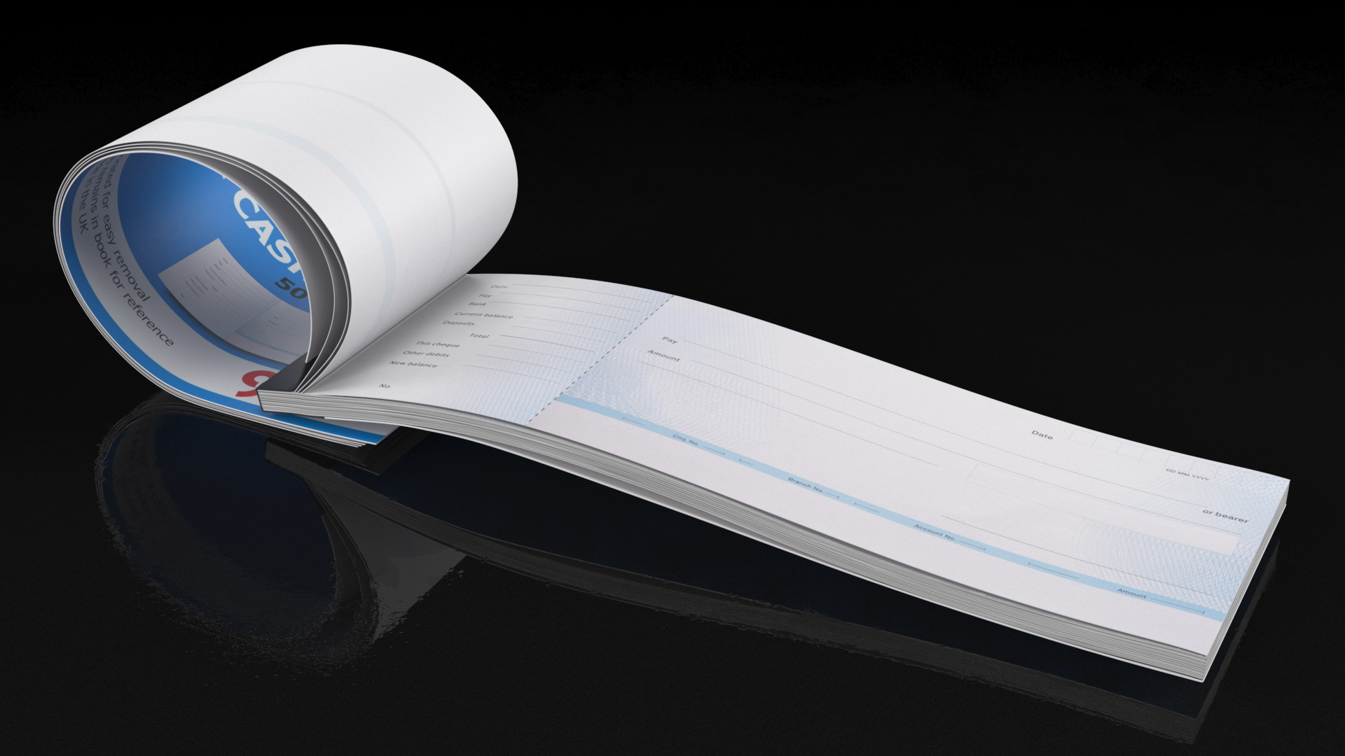 3D Cheque Book Open