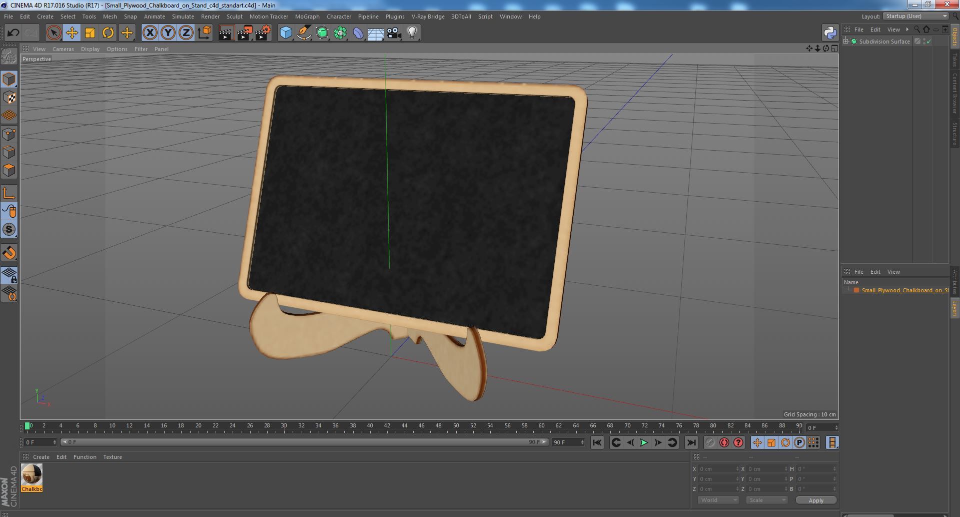 3D Small Plywood Chalkboard on Stand model