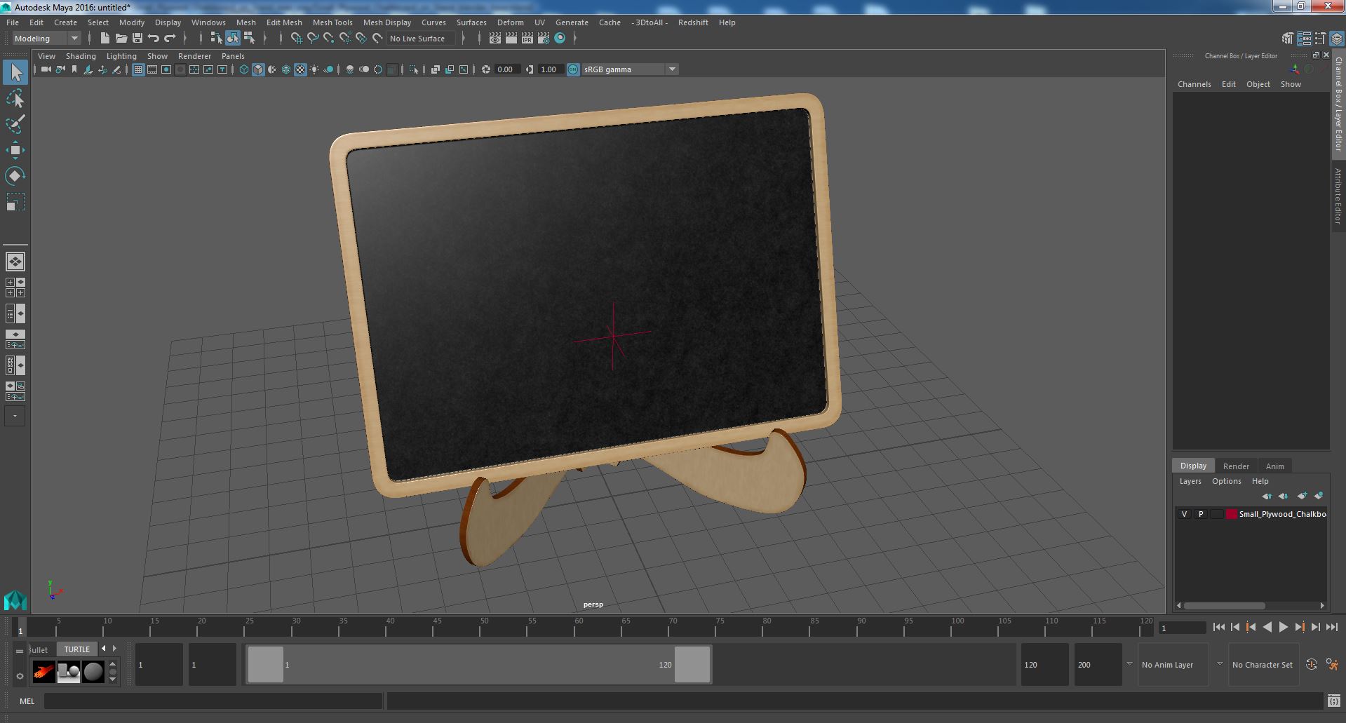 3D Small Plywood Chalkboard on Stand model