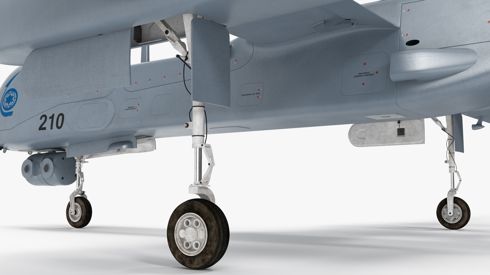 3D Unmanned Aerial Vehicle Drone IAI Eitan Rigged