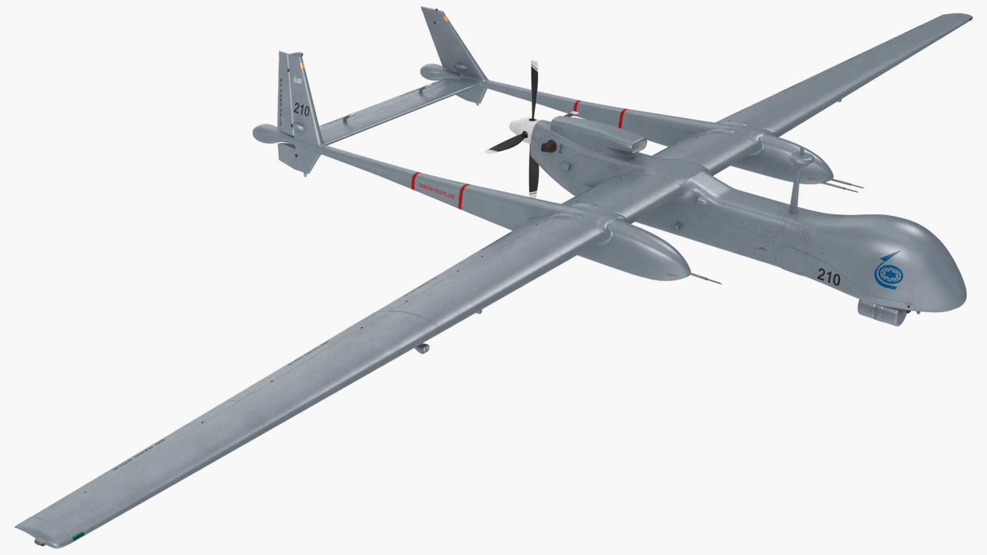 3D Unmanned Aerial Vehicle Drone IAI Eitan Rigged