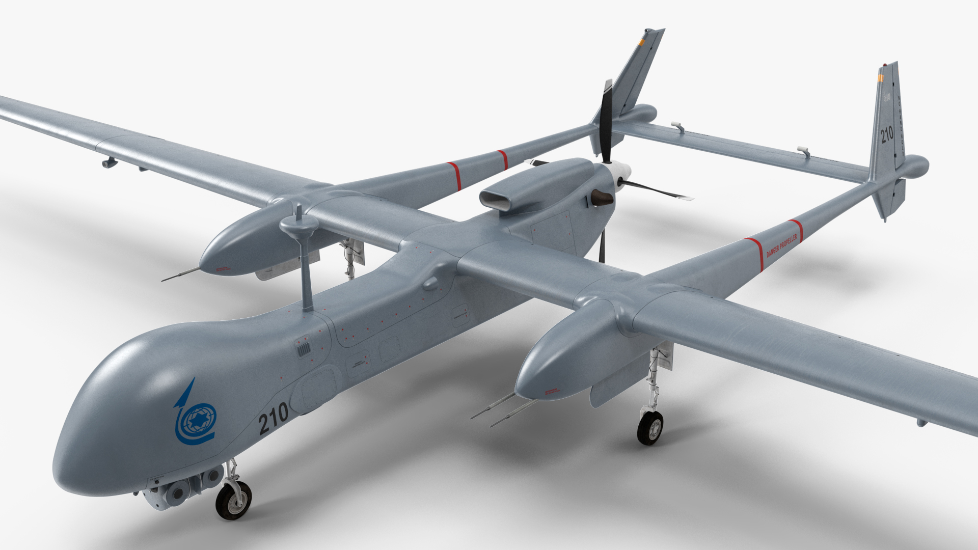 3D Unmanned Aerial Vehicle Drone IAI Eitan Rigged