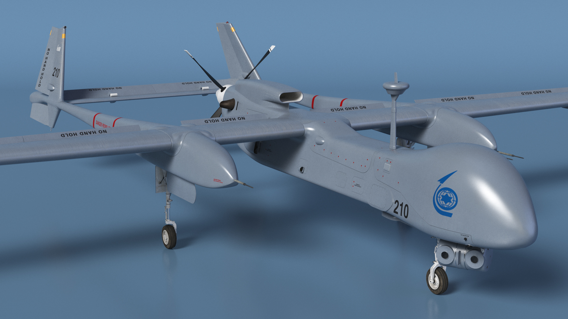 3D Unmanned Aerial Vehicle Drone IAI Eitan Rigged