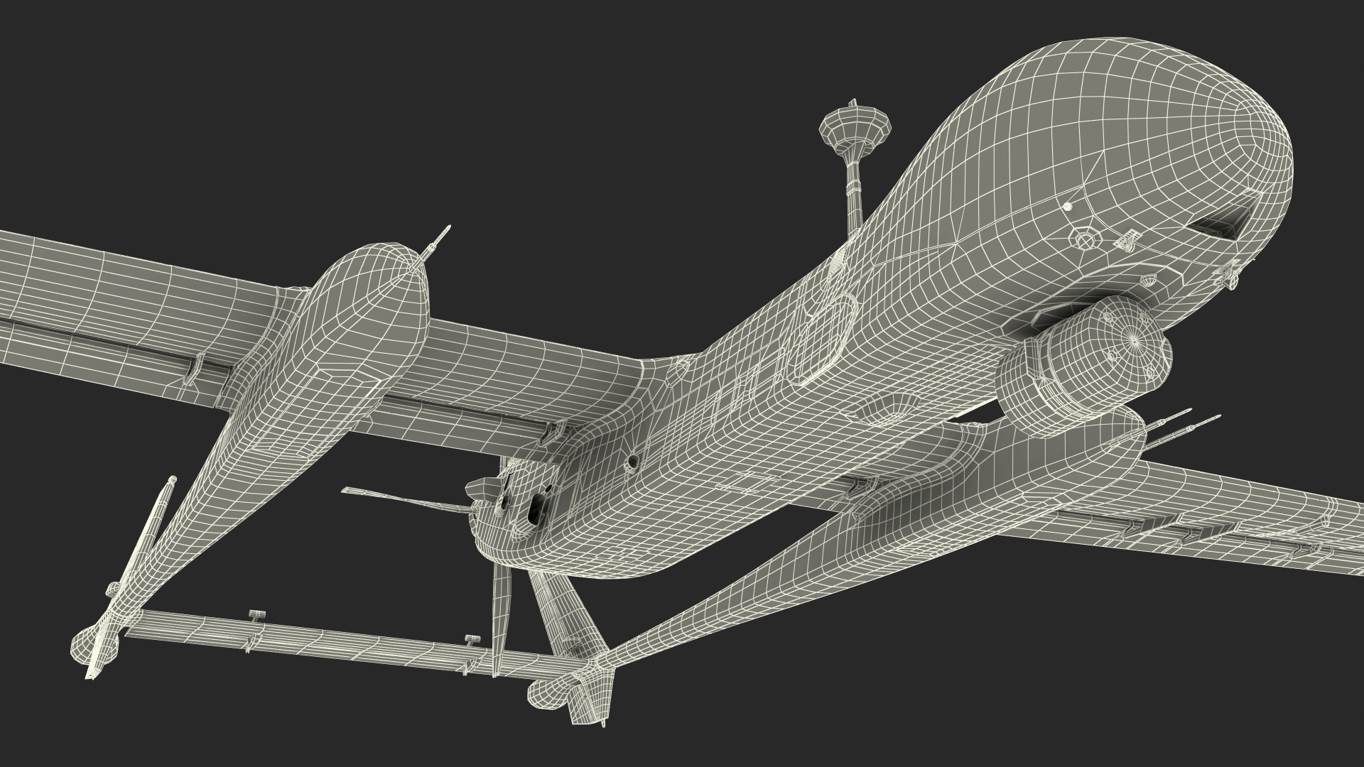 3D Unmanned Aerial Vehicle Drone IAI Eitan Rigged