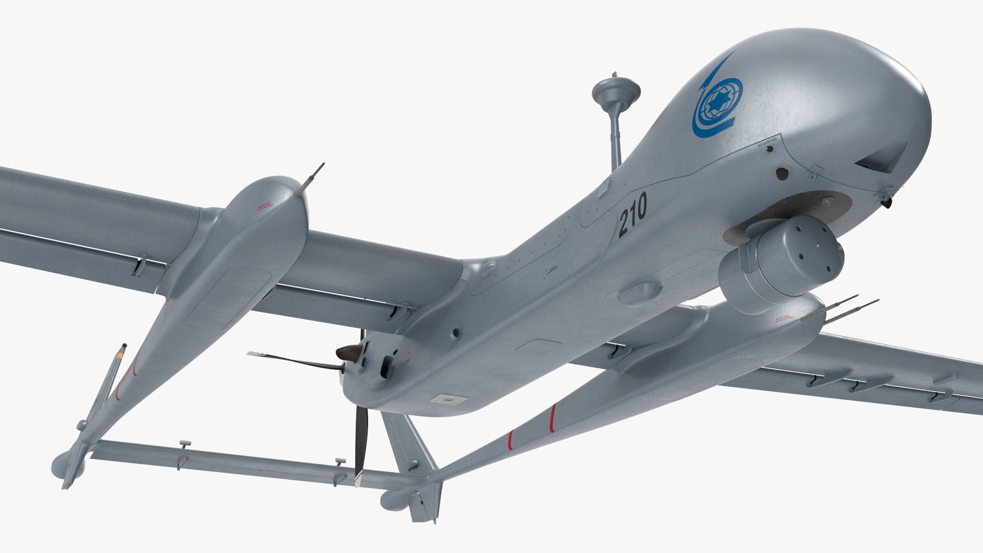 3D Unmanned Aerial Vehicle Drone IAI Eitan Rigged