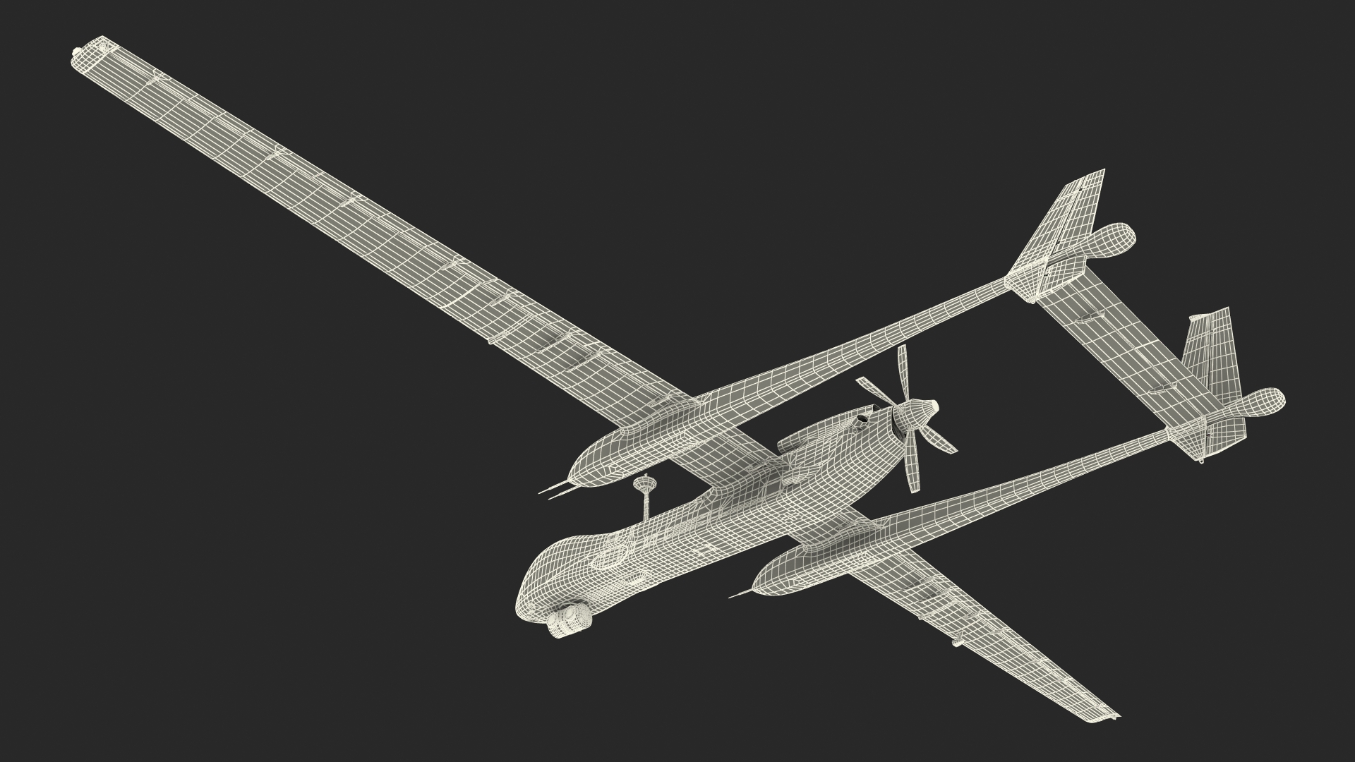 3D Unmanned Aerial Vehicle Drone IAI Eitan Rigged