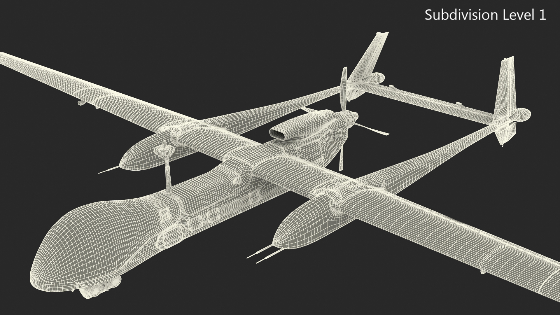 3D Unmanned Aerial Vehicle Drone IAI Eitan Rigged
