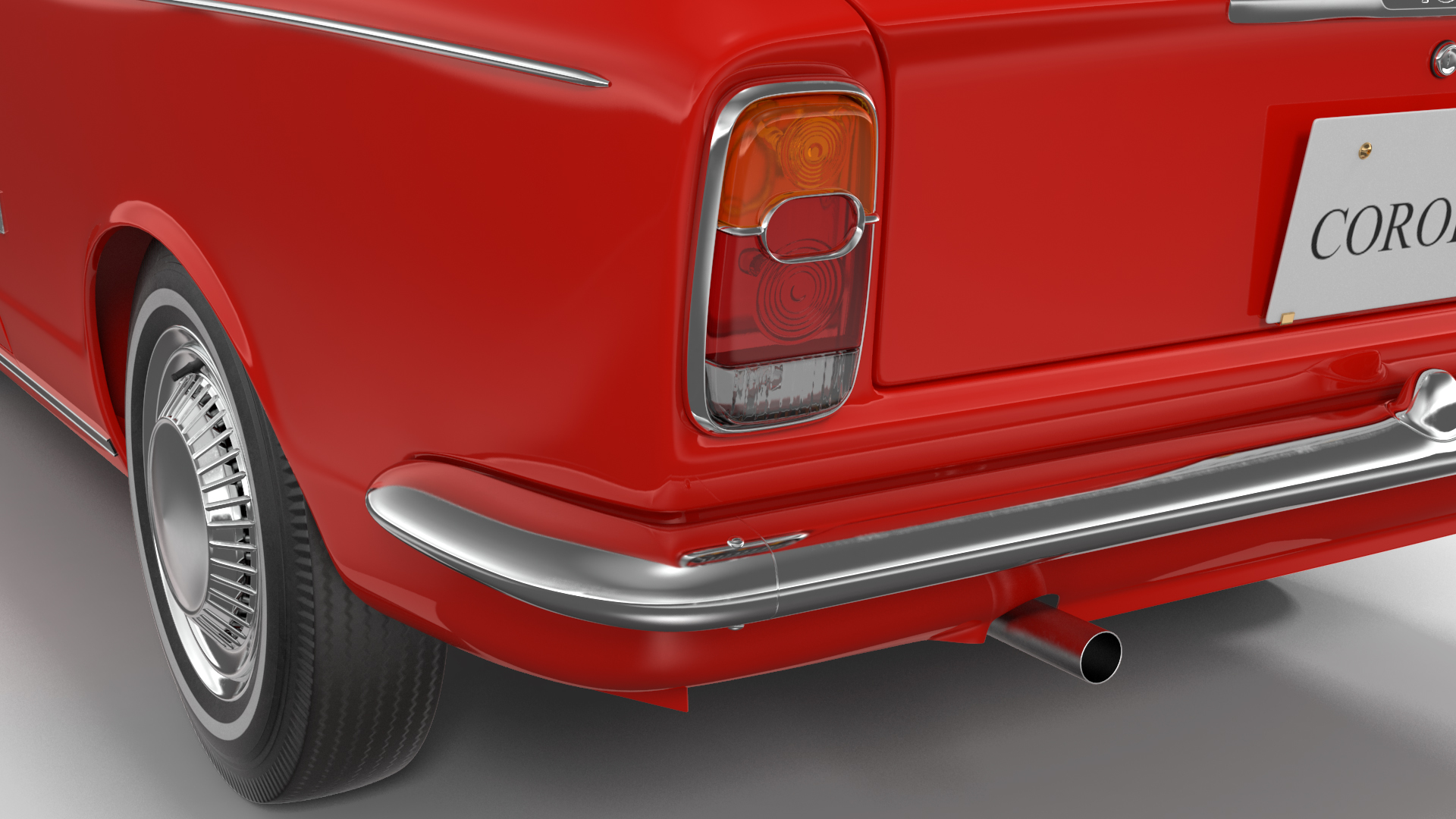 3D Toyota Corolla E10 1966 2-Door Sedan Red Rigged for Maya