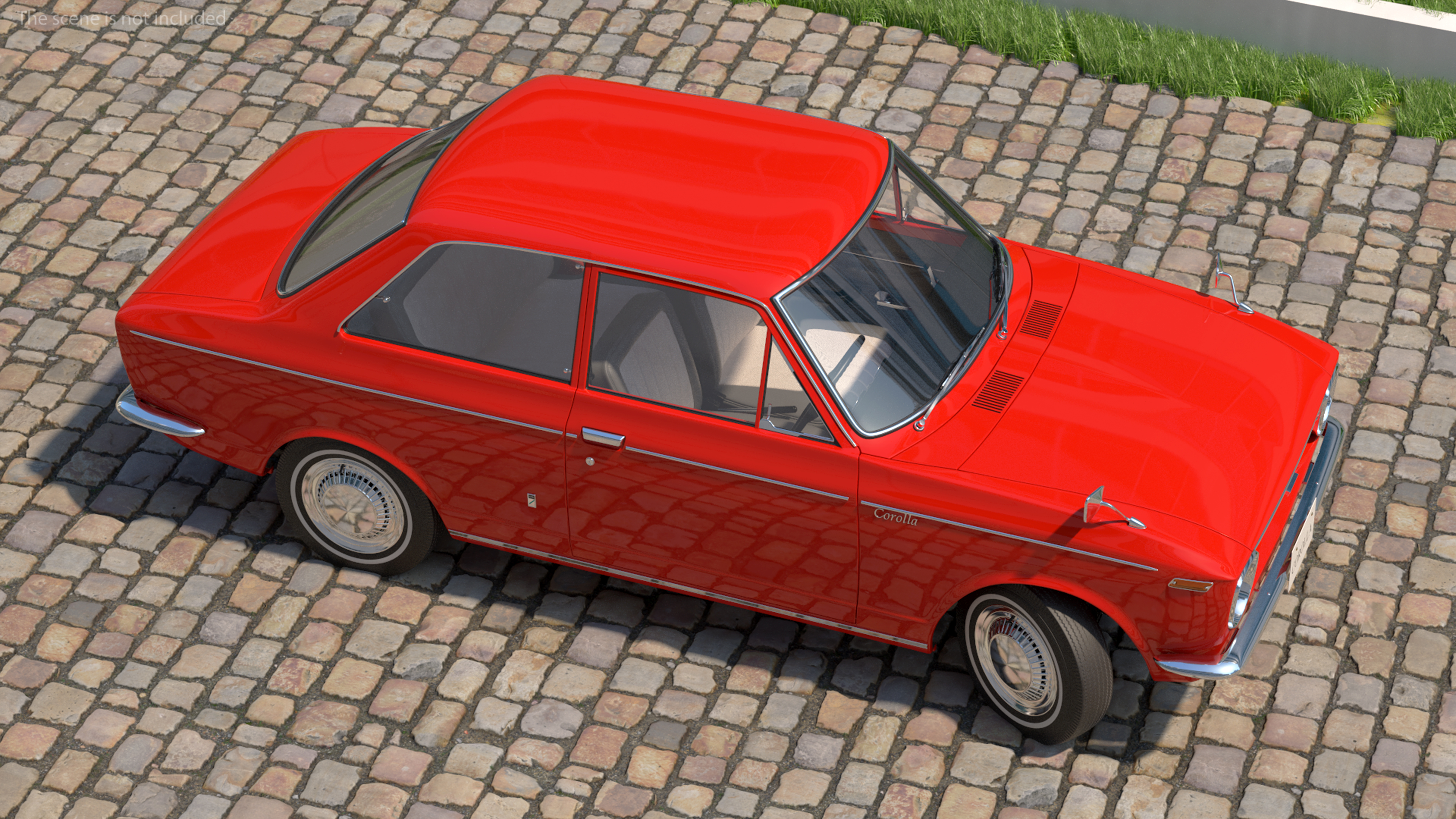 3D Toyota Corolla E10 1966 2-Door Sedan Red Rigged for Maya